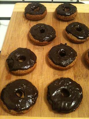 Chocolate Iced Pecan & Oat Baked Donuts Recipe