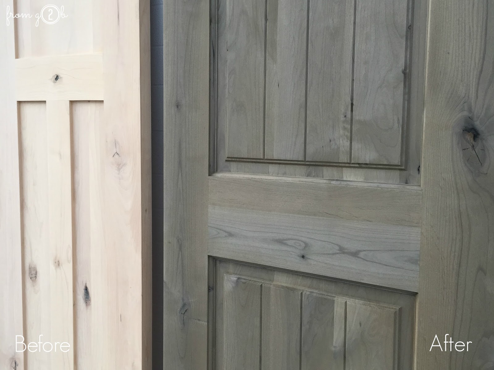 from Gardners 2 Bergers The Perfect DIY Barnwood Gray Doors