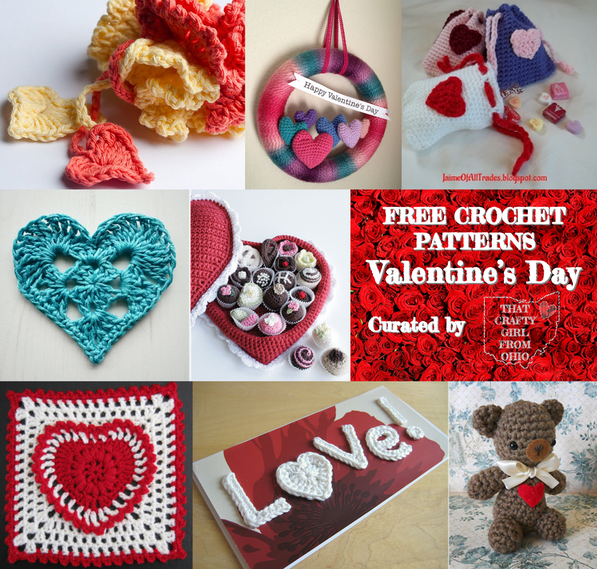 preview of all the great free crochet patterns for Valentines Day ...