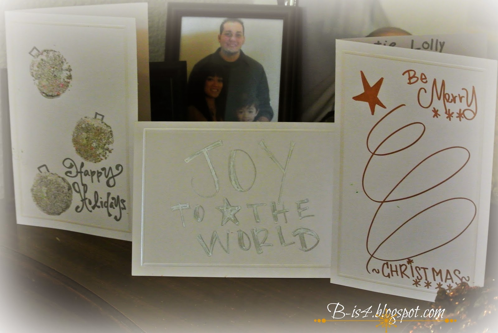 Christmas cards diy quick giveaway winner process scrappingwithchristine paper visit tree claus comes santa patterned sheets including icons B is 4: Ideas for DIY Homemade Holiday Cards