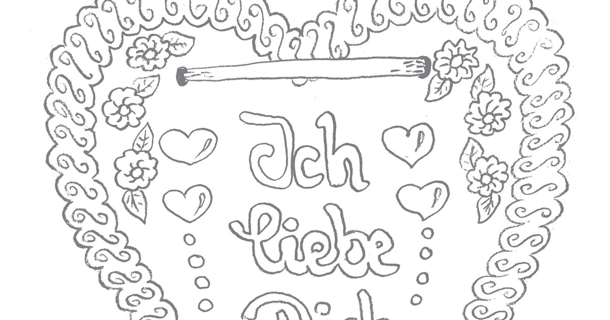 malbogen Lebkuchenherz / Gingerbread Heart