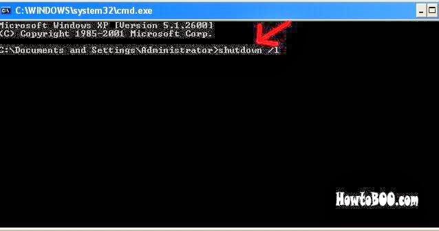 How to logoff windows xp machine in command prompt