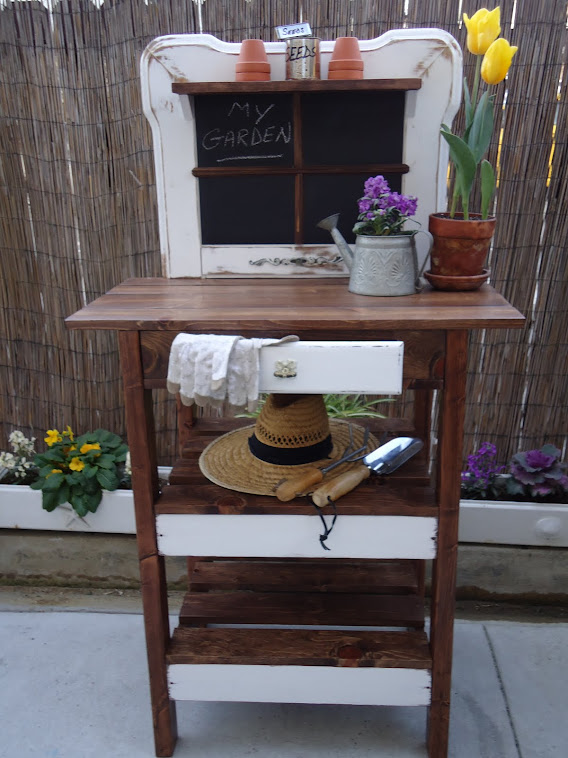 Chalkboard Table Using Coffee Table and Desk Remnants - SOLD