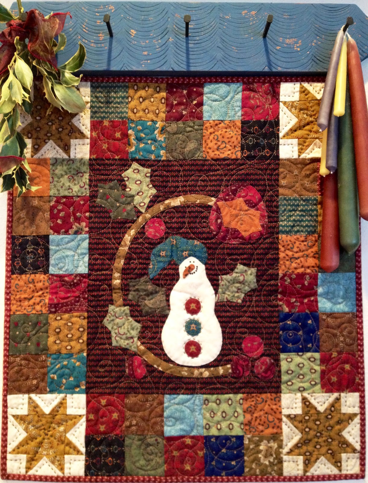 Hearthside+Seasons+Mini+Winter+quilt+on+wall.JPG (1221×1600) Snowman