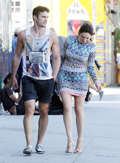 Kelly Brook out for a stroll in LA with fiance Thom Evans