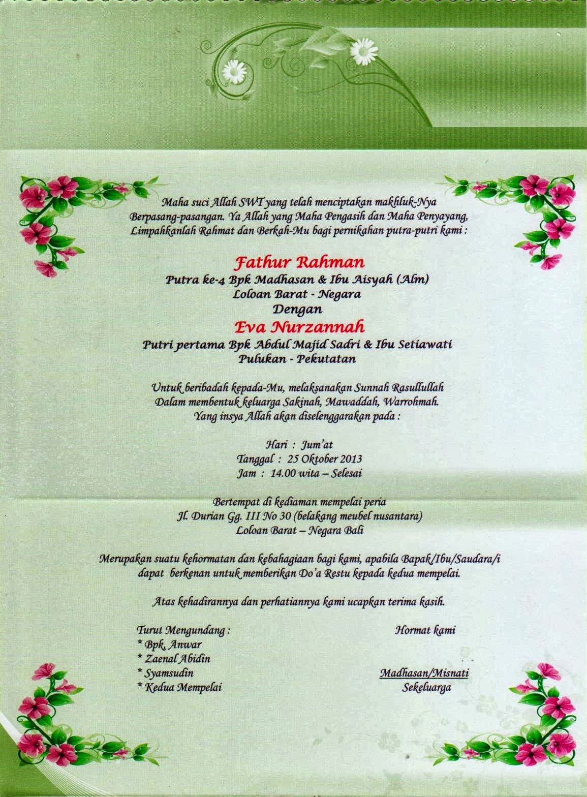 58 Contoh Undangan Formal Pernikahan HD 58 Contoh Undangan Formal Pernikahan HD