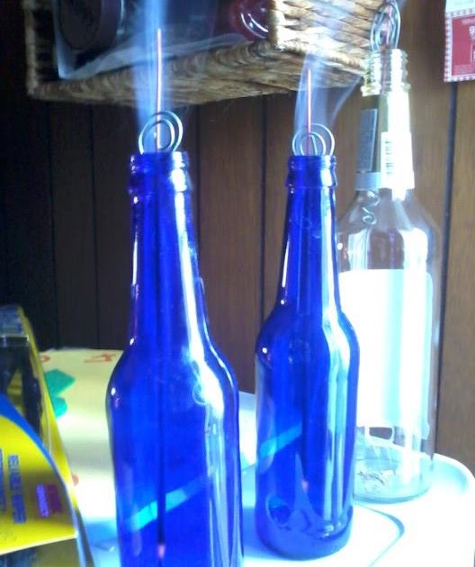 The Old Country Schoolhouse Sewing and Crafts Beer bottle incense holders