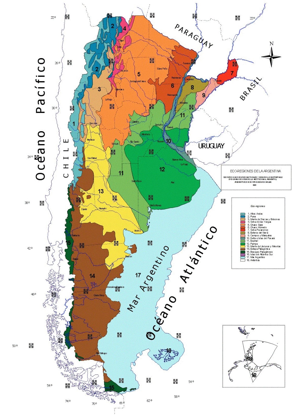 Mapas del Mundo Mapa de la costa argentina