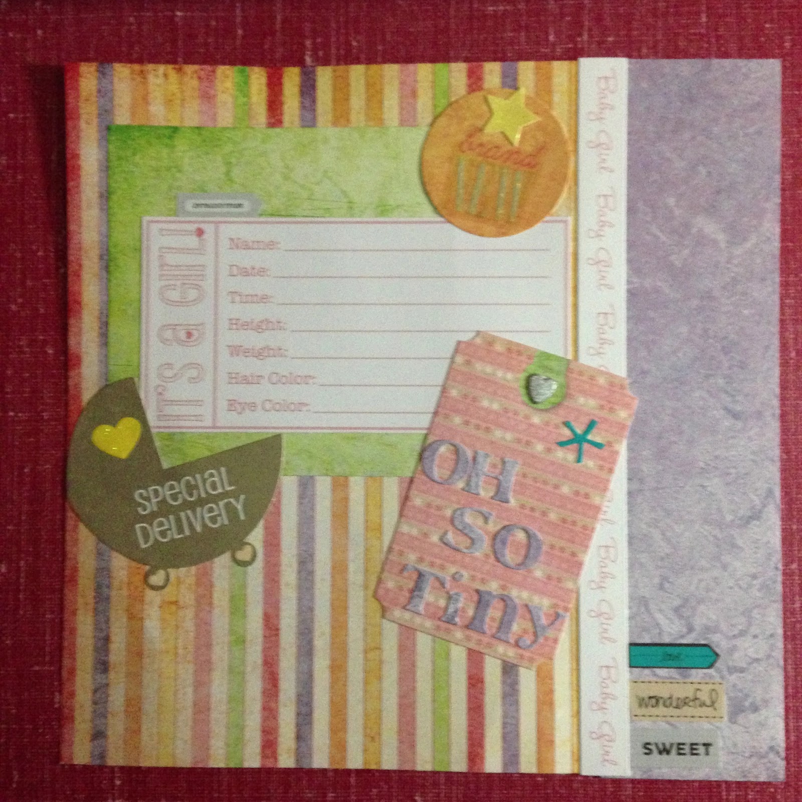 Mrs Crafty Adams How to make a scrapbook for Baby's First Year