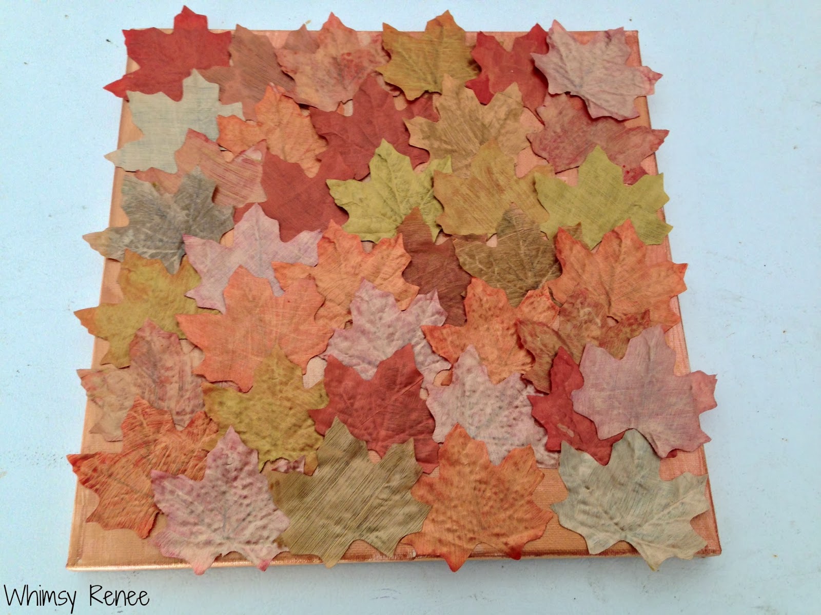 Whimsy Renee Metallic Leaves on Canvas