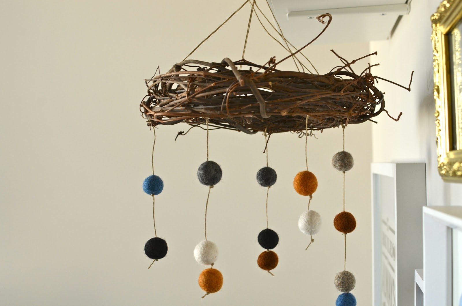 Fancy Napkin .diy rustic felt ball mobile.