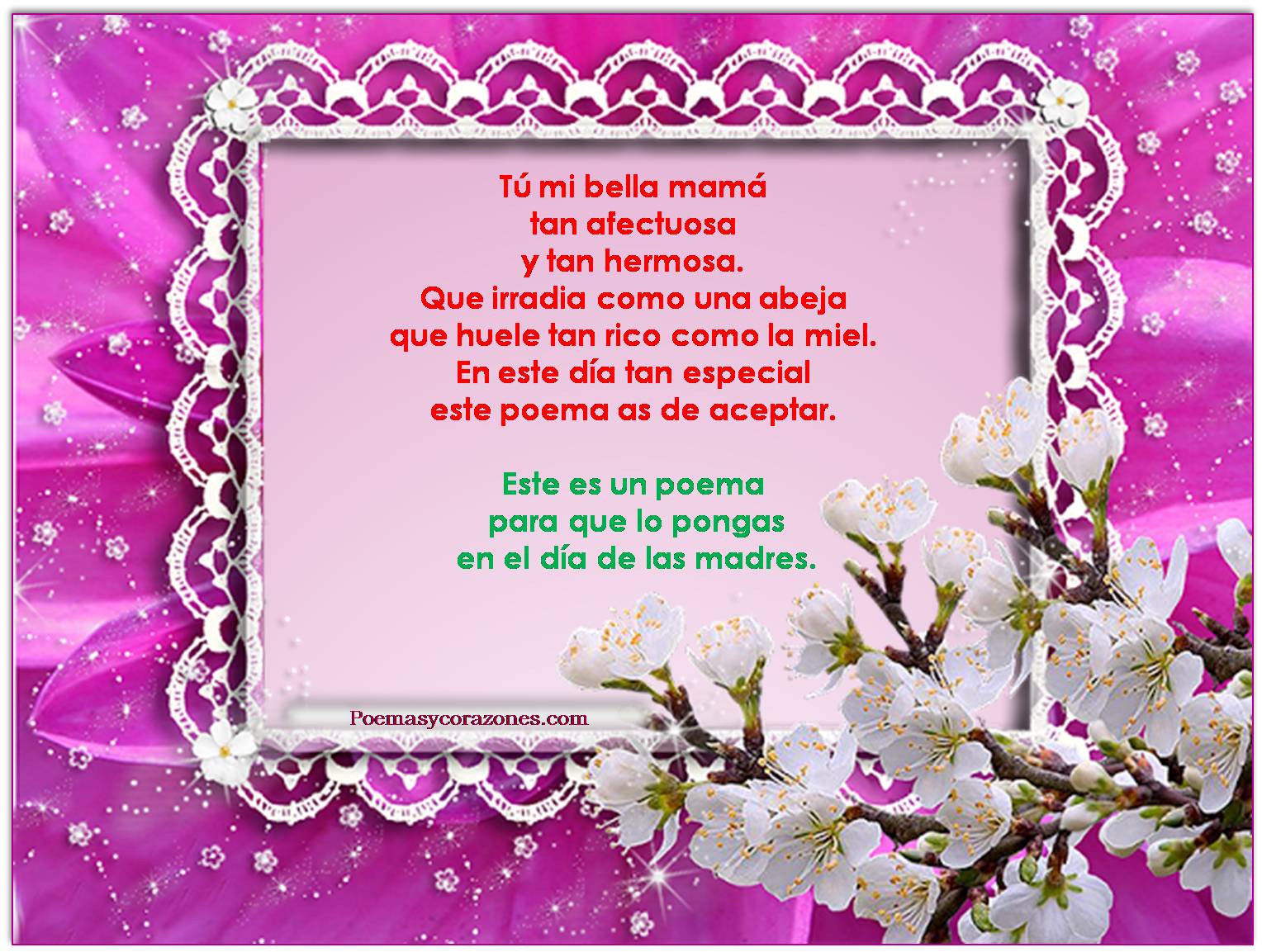 Poemas+De+Cumpleaños+Para+Mama ... .comImágenes con poemas para madres ~ Poemas y Corazones