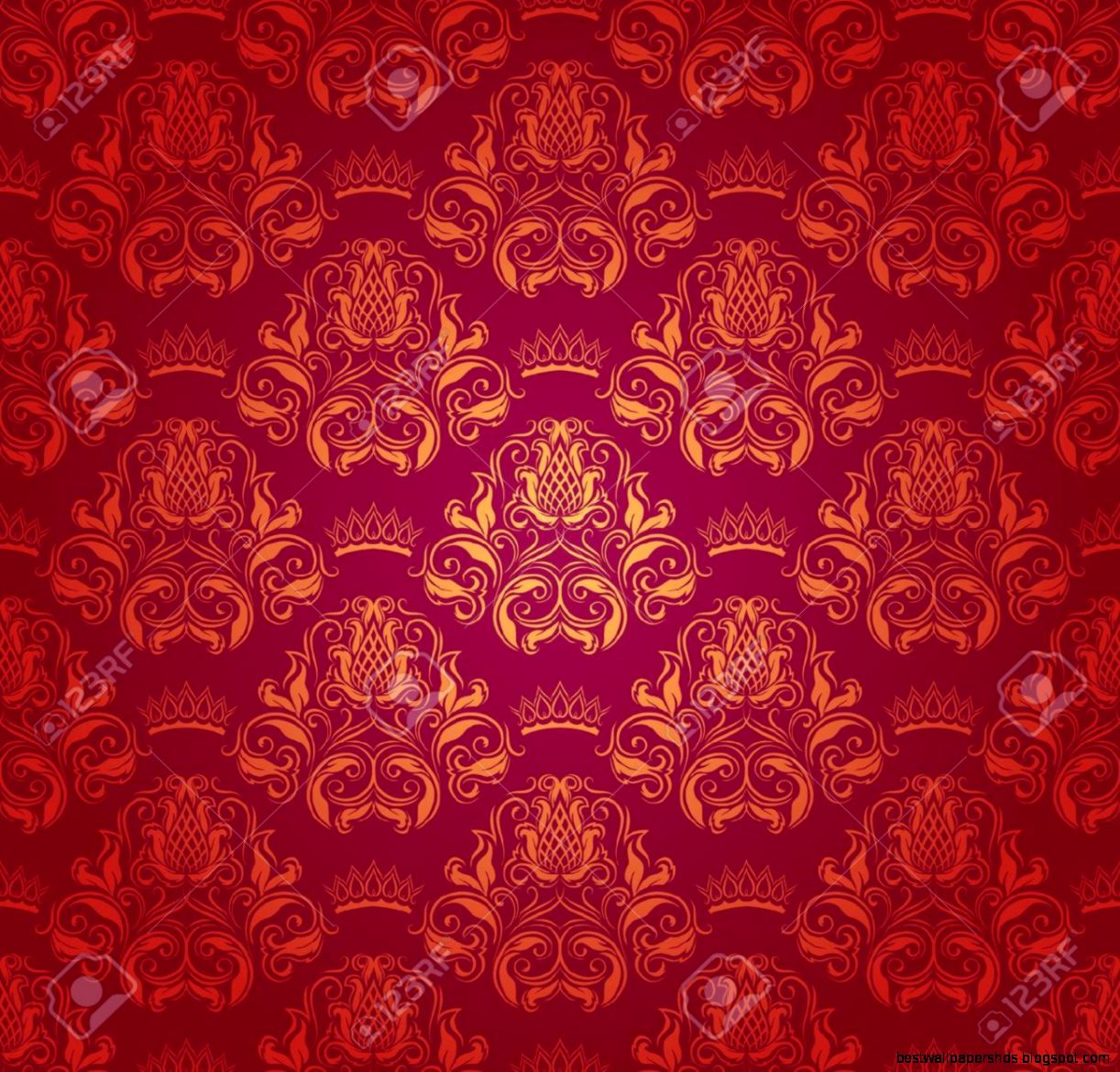 Damask Seamless Fl Pattern Royal Wallpaper Flowers Crowns Damask Seamless Fl Pattern Royal Wallpaper Flowers Crowns