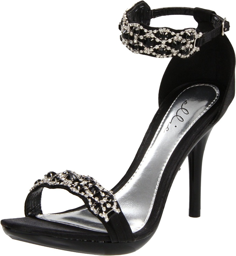 Black high heel women's prom shoes in black