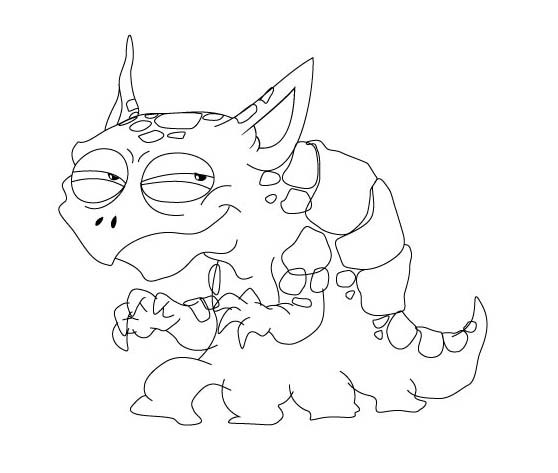Line Drawing Monster : A side drawing monster monday vector line
