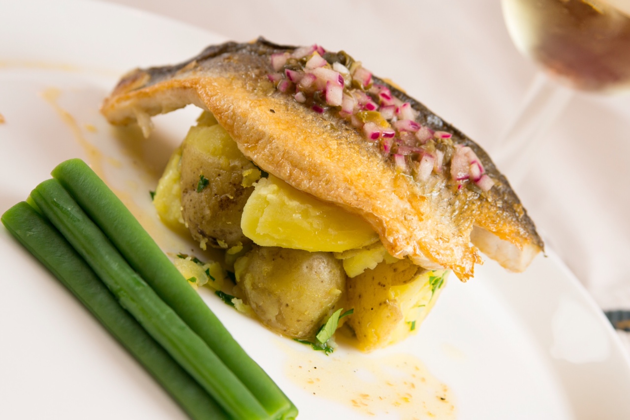 Posh Pan Fried Sea Bass With Caper and Red Onion Dressing - Dinner