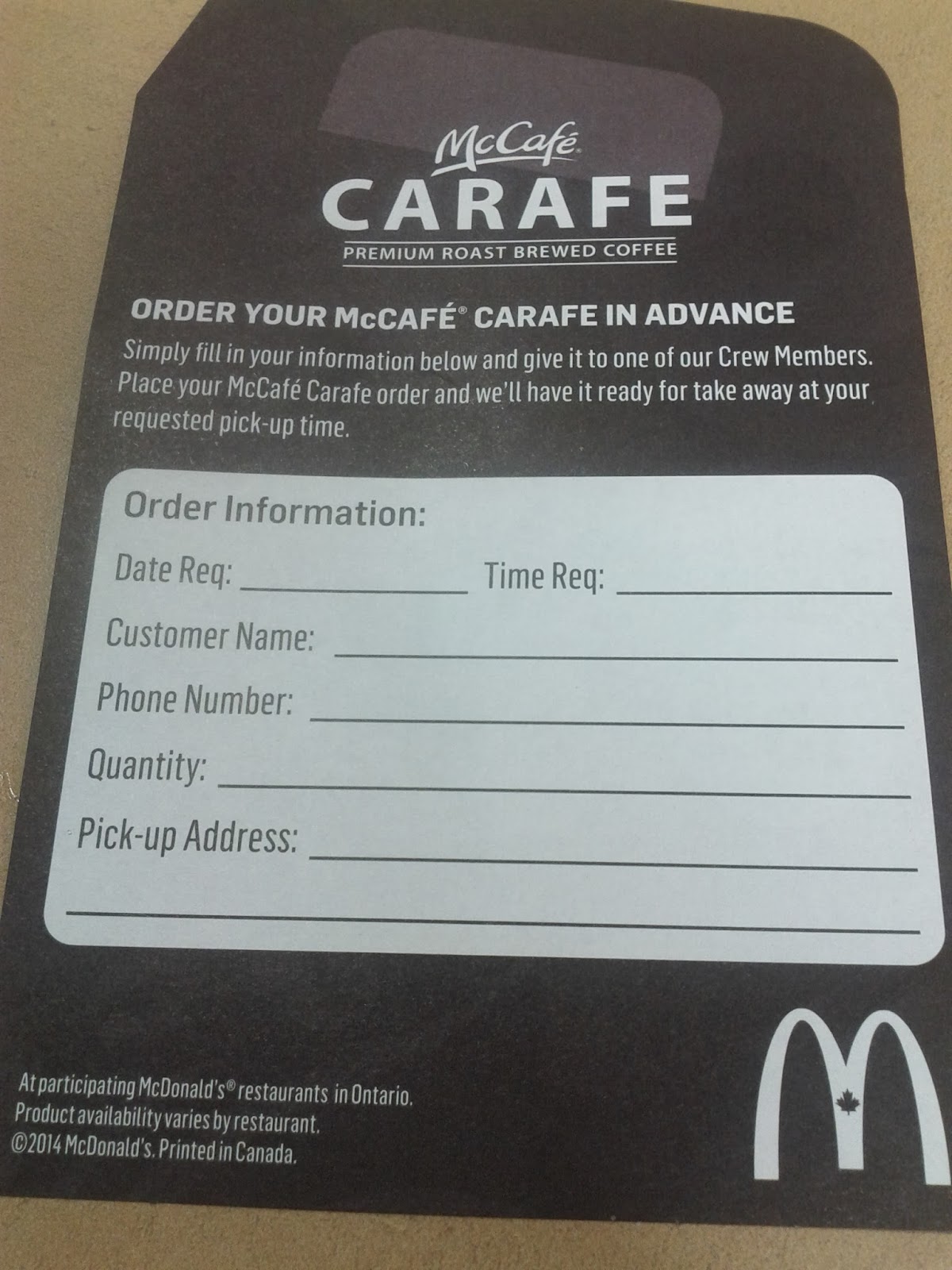 Toronto things McDonalds carafe jug coffee