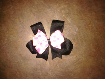 Pink Polka Dot w/Black Bow