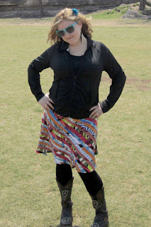 2 colorful stripe mini skir - SXSW Skirt Review: Sheila at SXSW!