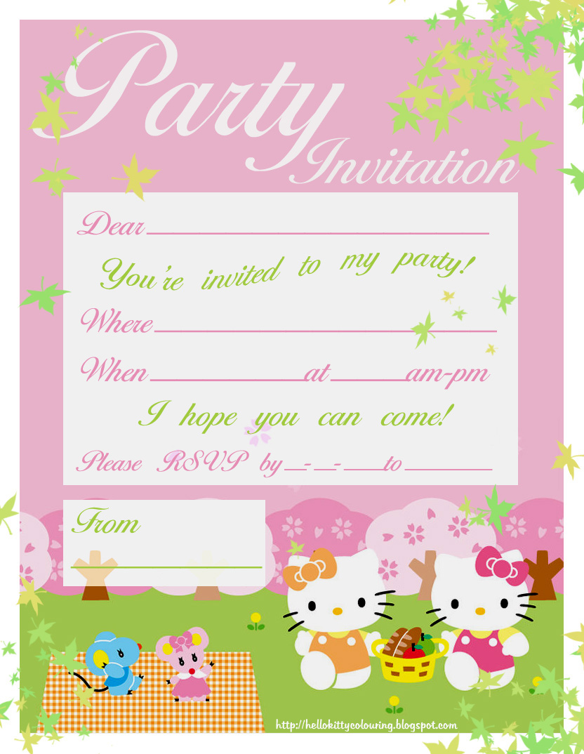 hello kitty invitations printable