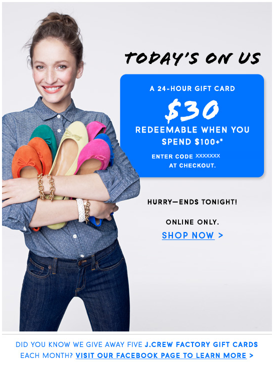 J.Crew Aficionada J.Crew Factory 30 Off 100+ {24 hour gift card}