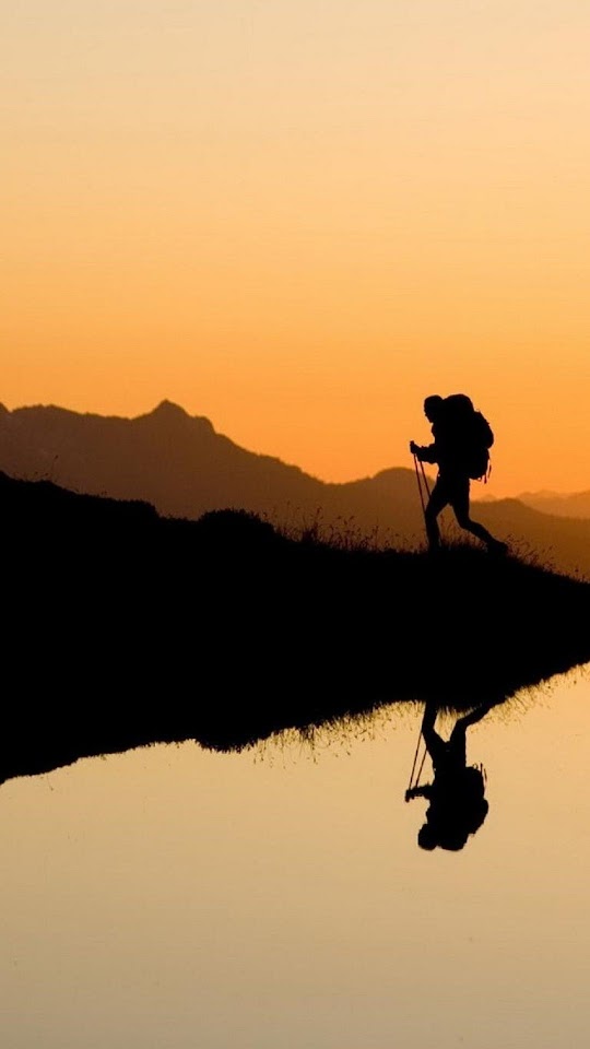 Explorer Silhouette In The Sunset  Galaxy Note HD Wallpaper