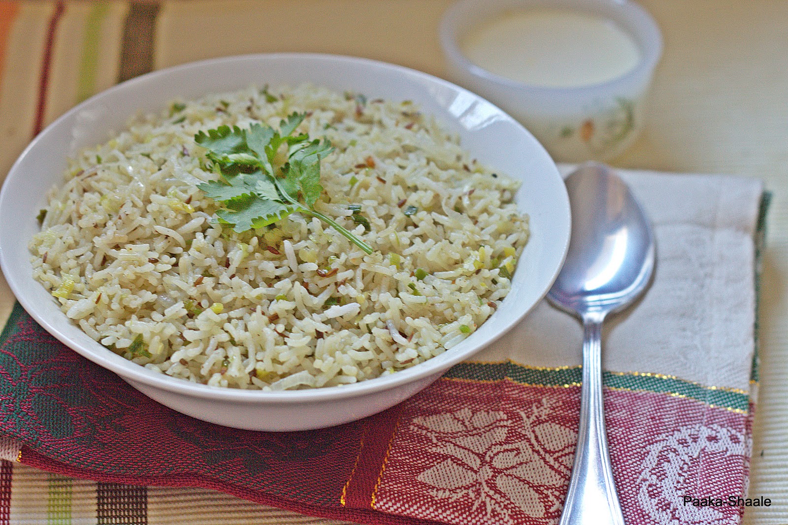 PaakaShaale Spring onion fried rice