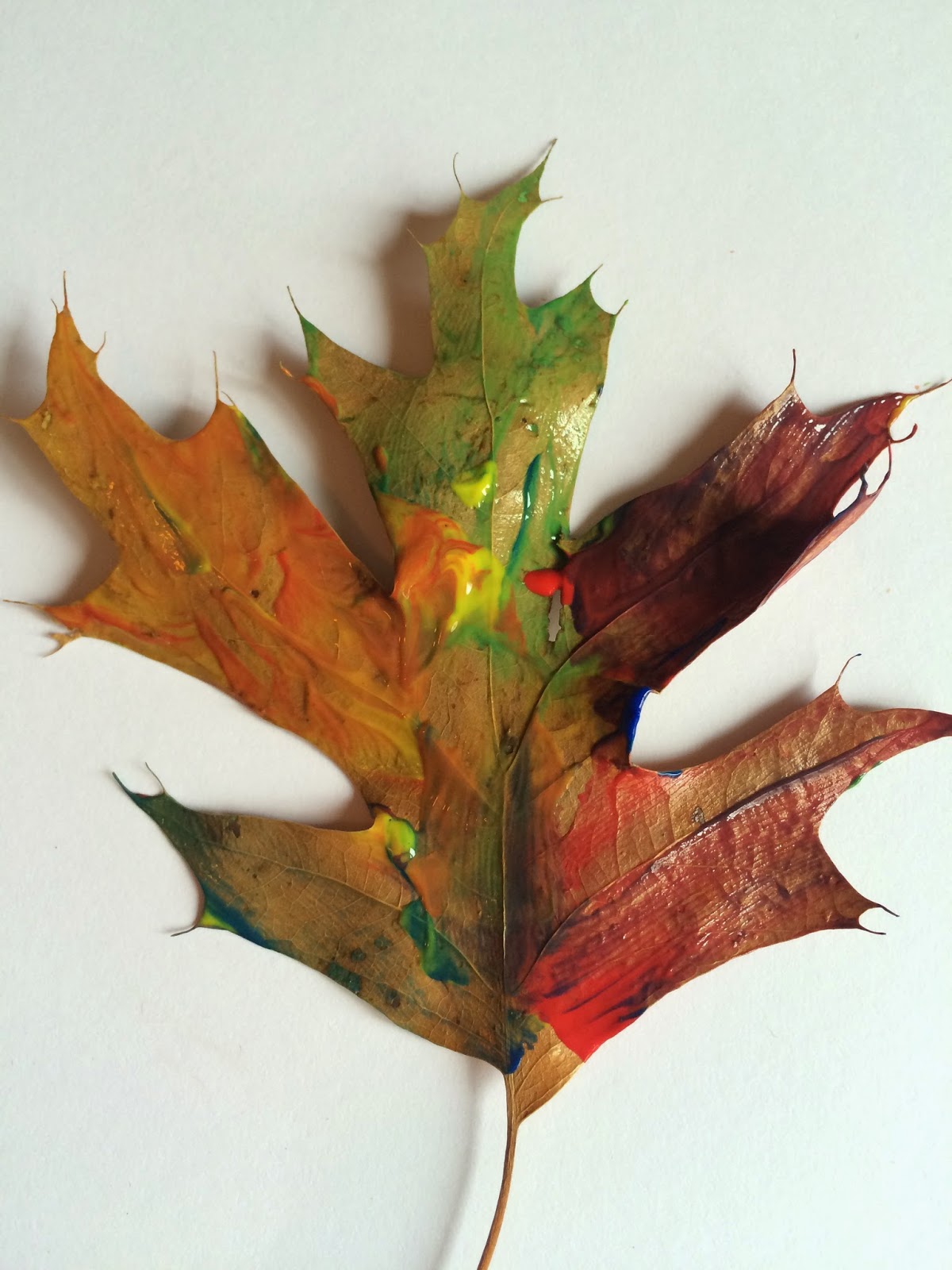 Mini and Mommies Fall Leaf Finger Paint Art