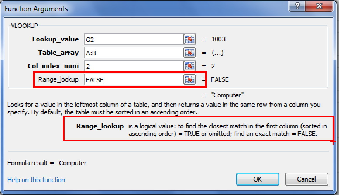 excel match function