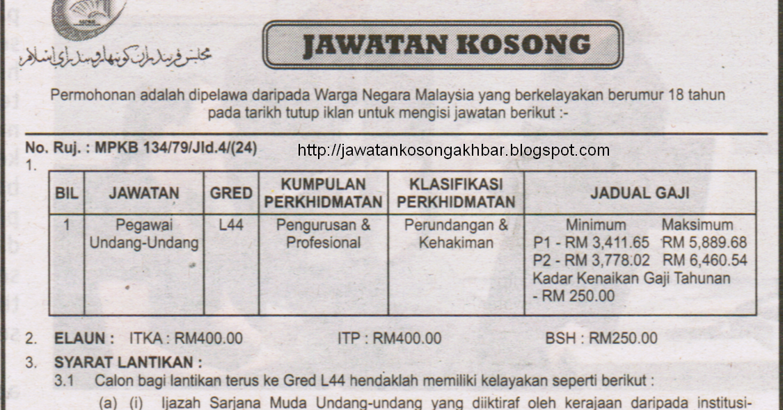 Jawatan Kosong Keratan Akhbar Jawatan Kosong Di Majlis Perbandaran Kota Bharu