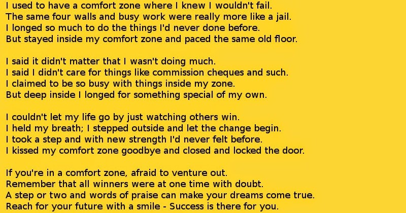 Inspirational And Motivational Quotes : The Comfort Zone