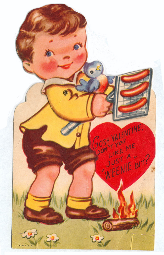 Funny Vintage Valentine Cards Meat and Weapons vintage everyday