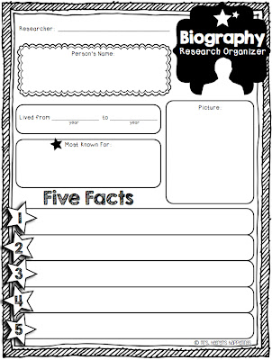 Second Grade Biography Template