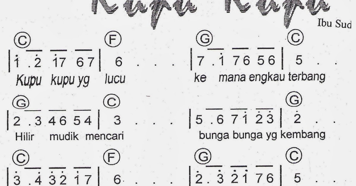 Lirik Lagu Nusantara Kupu Kupu