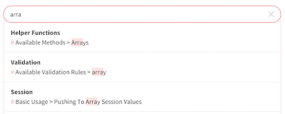 laravel documentation search