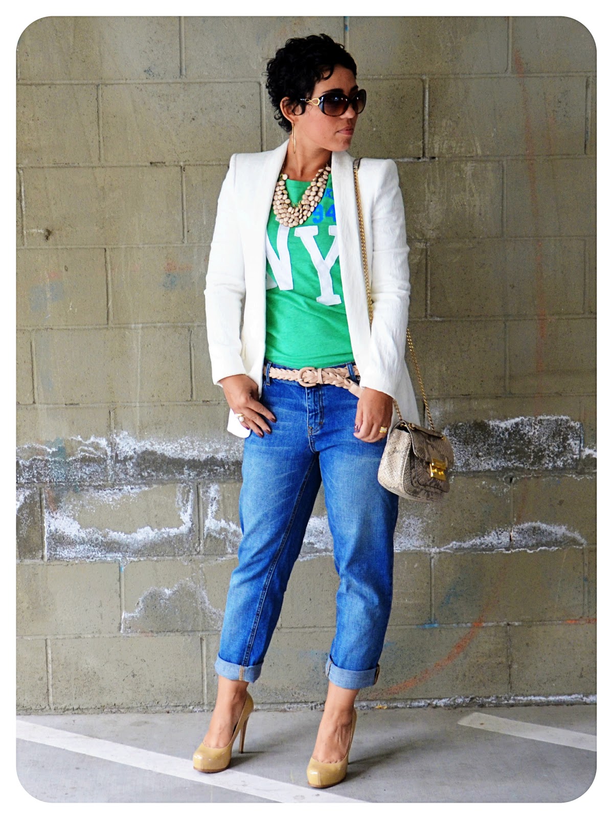 OOTD Winter White Zara Blazer + Boyfriend Jeans Fashion, Lifestyle