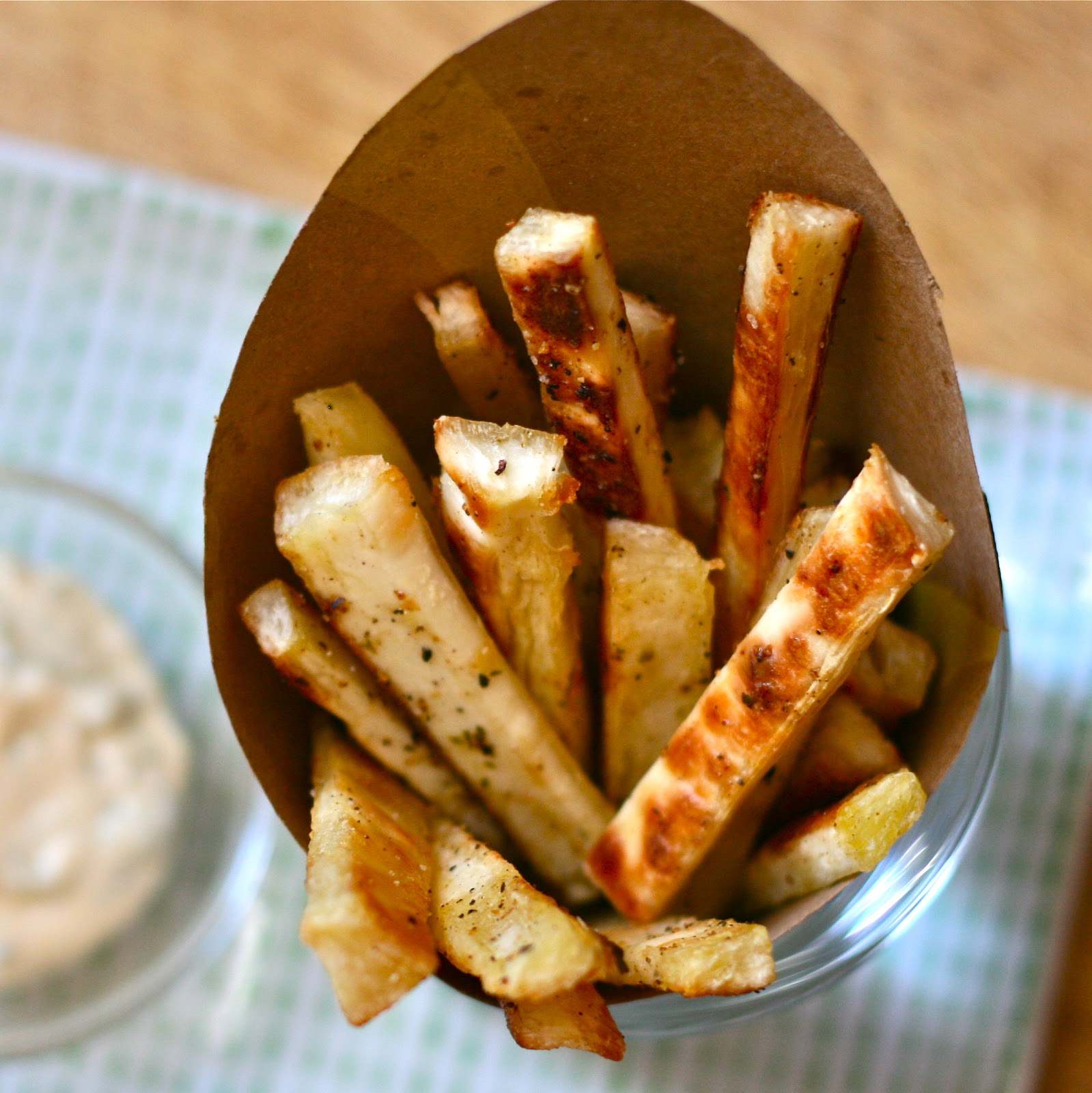 Y is for Yuca Fries {baked} with Roasted Jalapeno Aioli