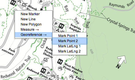 use the opacity slider on the custom layer dialog to hide the image and show the underlying map once youve marked both pointcoordinate pairs