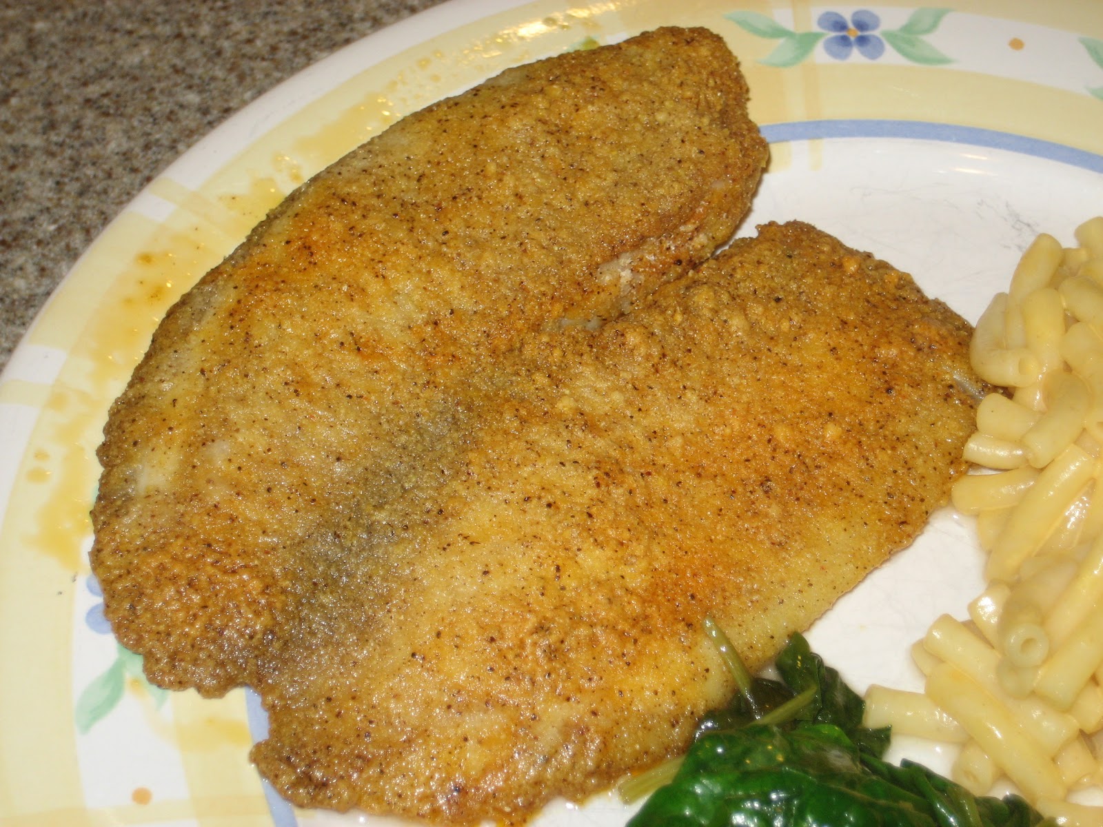 Our Old Family Cookbook Cornmeal and Parmesan crusted Tilapia