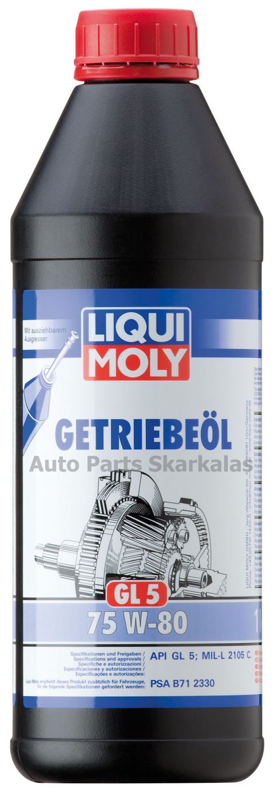 Auto Parts Skarkalas:  Moly Βαλβολίνη 75W-80 GL-5 1Litre