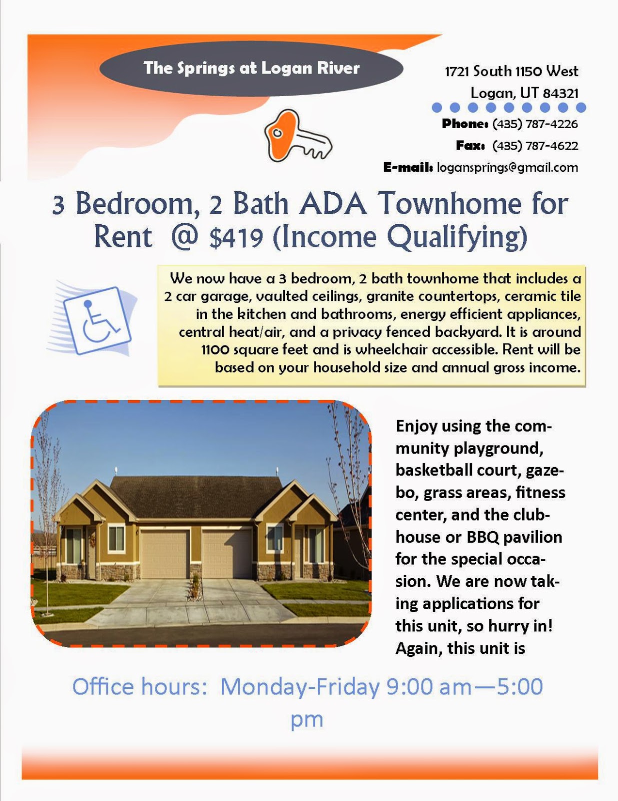 Utah Assistive Technology Program ADA Townhome available for rent in Logan