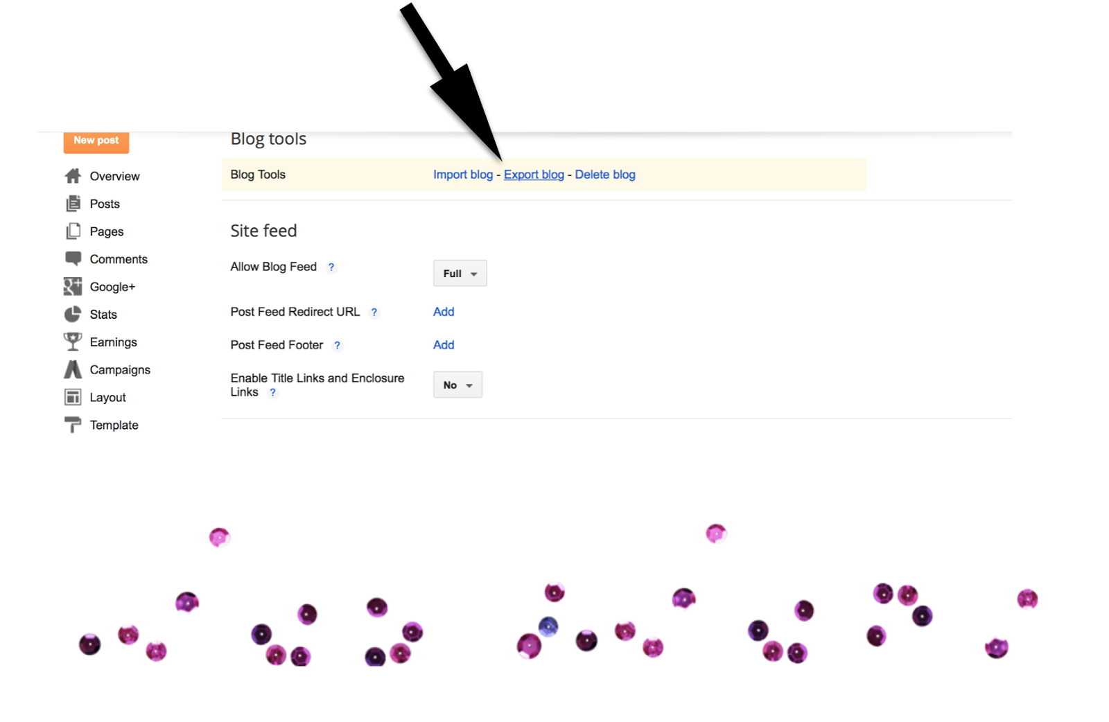 Back up blogger posts