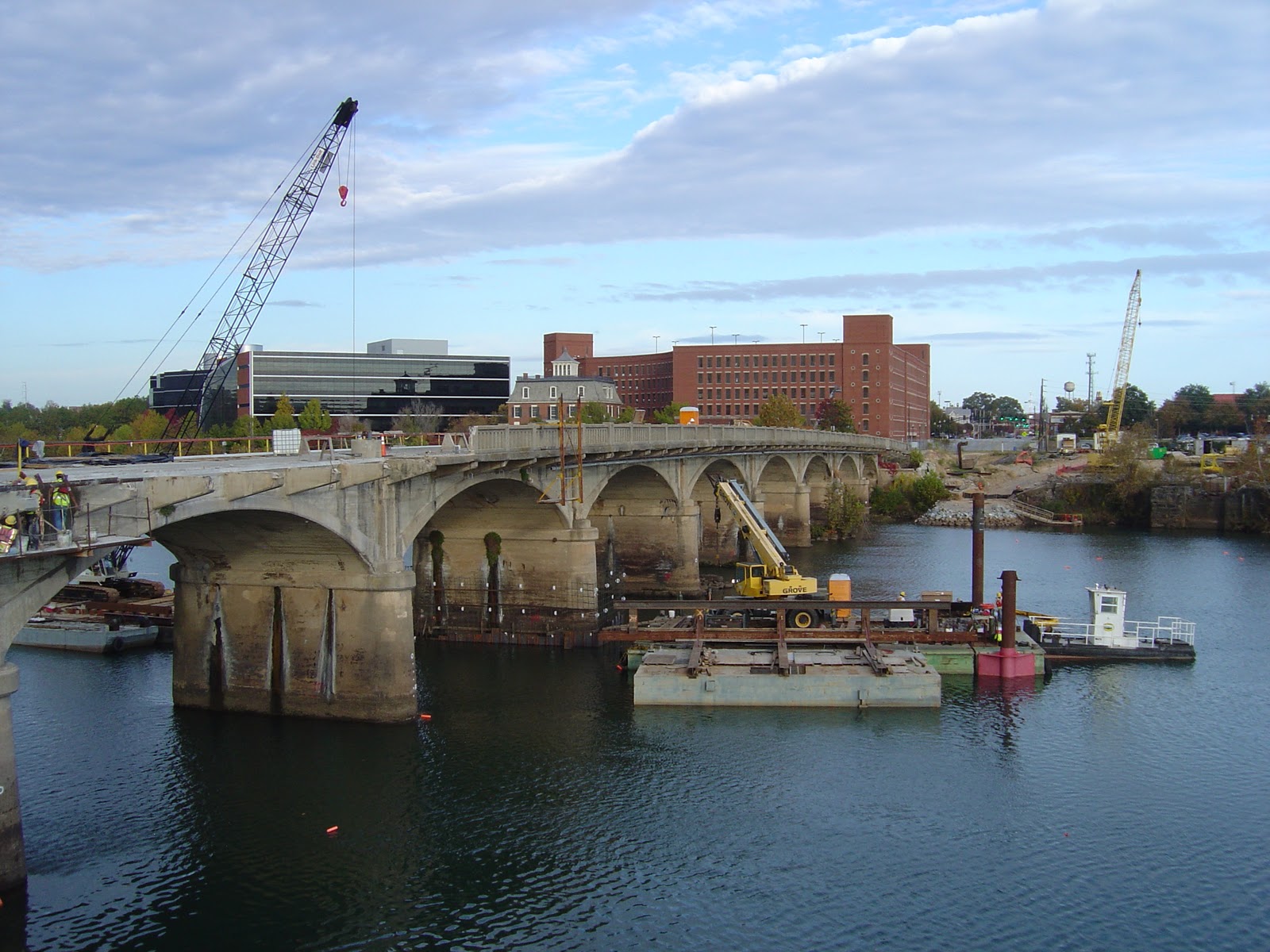 The 14th street bridge construction. (working, great, white) Columbus