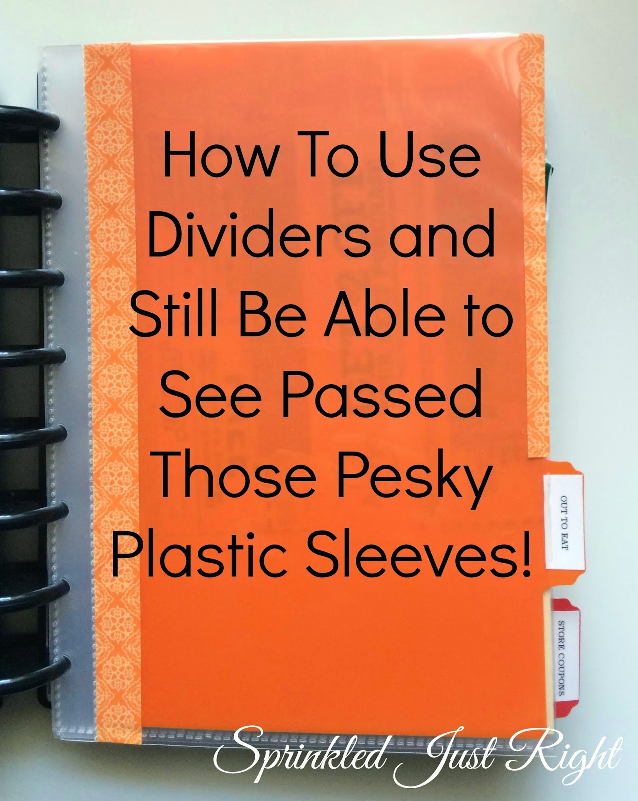 Sprinkled Just Right Notebook Dividers How To Use Them With Plastic