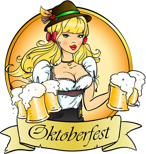 Chica alemana con cerveza vectorial