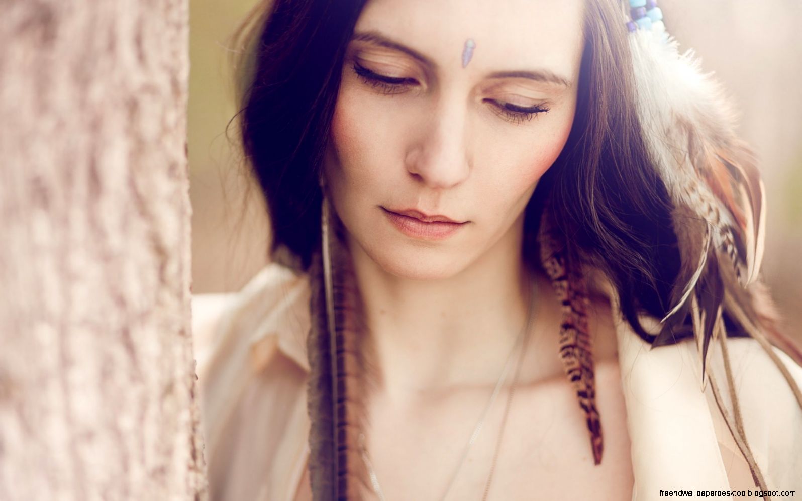Aboriginal girl feathers sad portrait photoshoot hd wallpaper Aboriginal girl feathers sad portrait photoshoot hd wallpaper