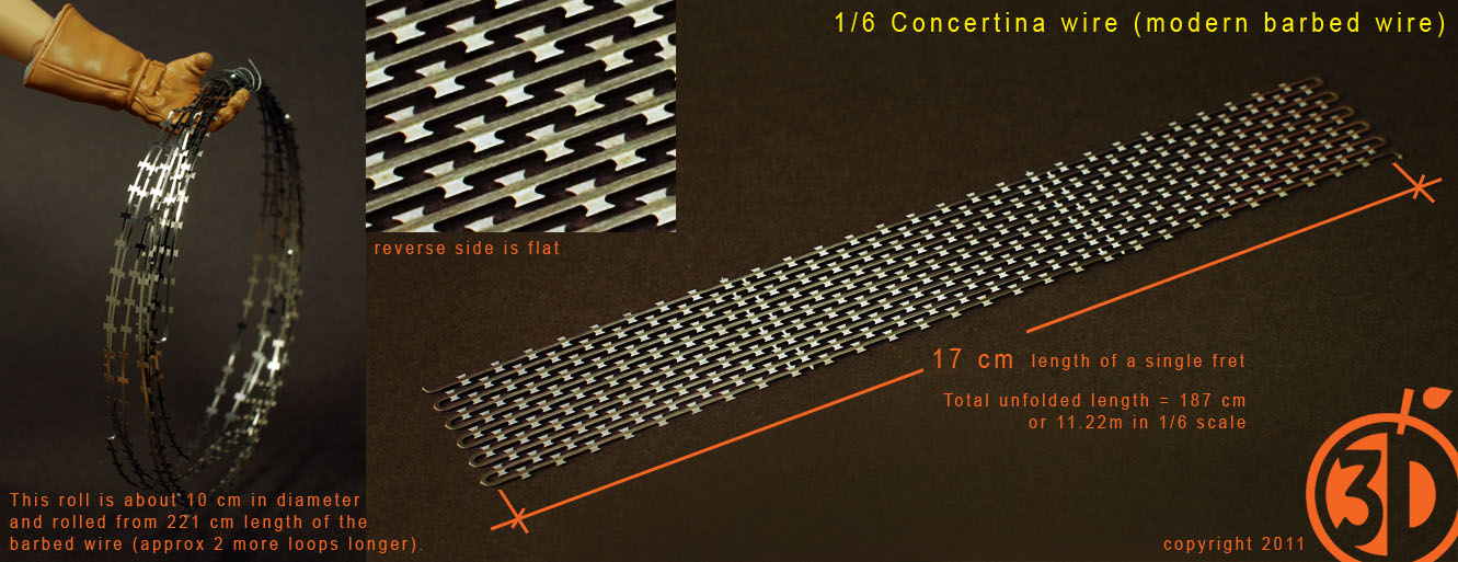 Orange 3D Plastic 1/6 concertina wire details available soon!