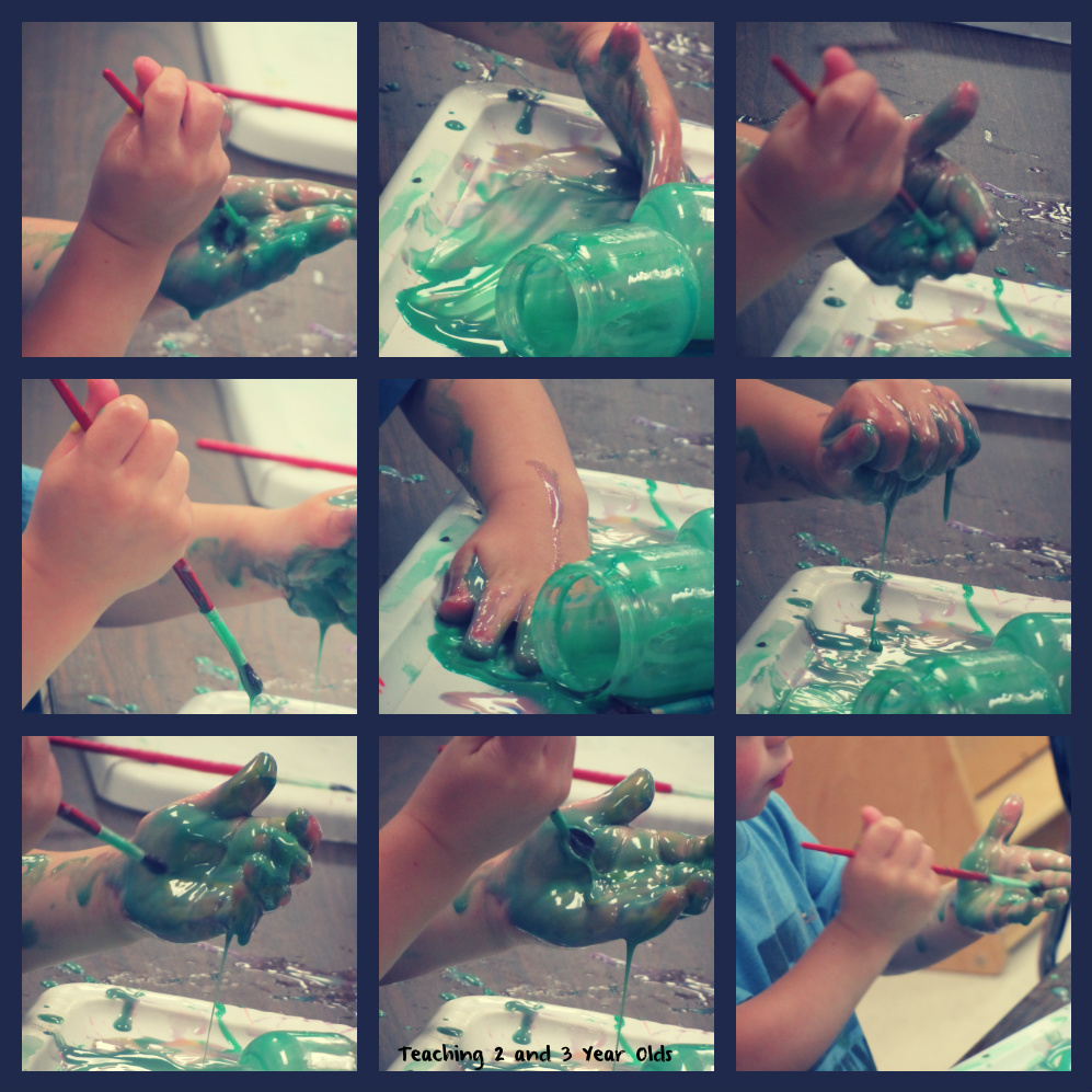 Teaching 2 and 3 Year Olds Condensed Milk Paint