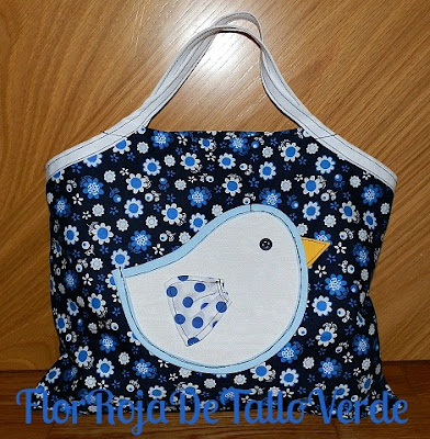 Flor roja de tallo verde: Tutorial bolsa de la compra. (Ideal para