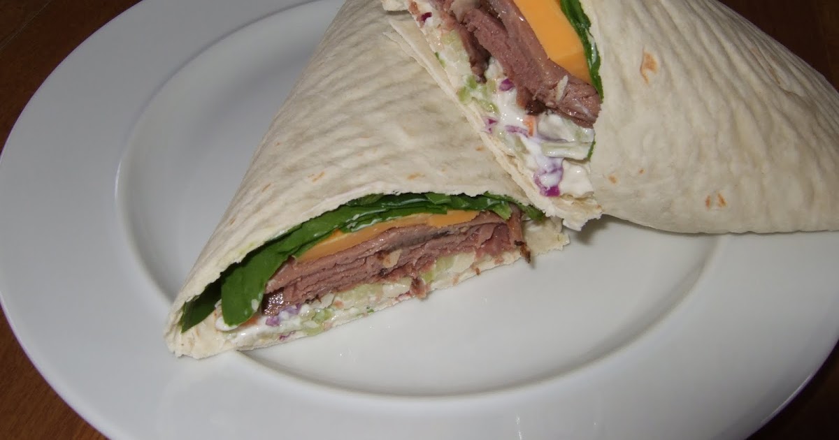 Her Yellow Apron Roast Beef Wrap With Horseradish Slaw